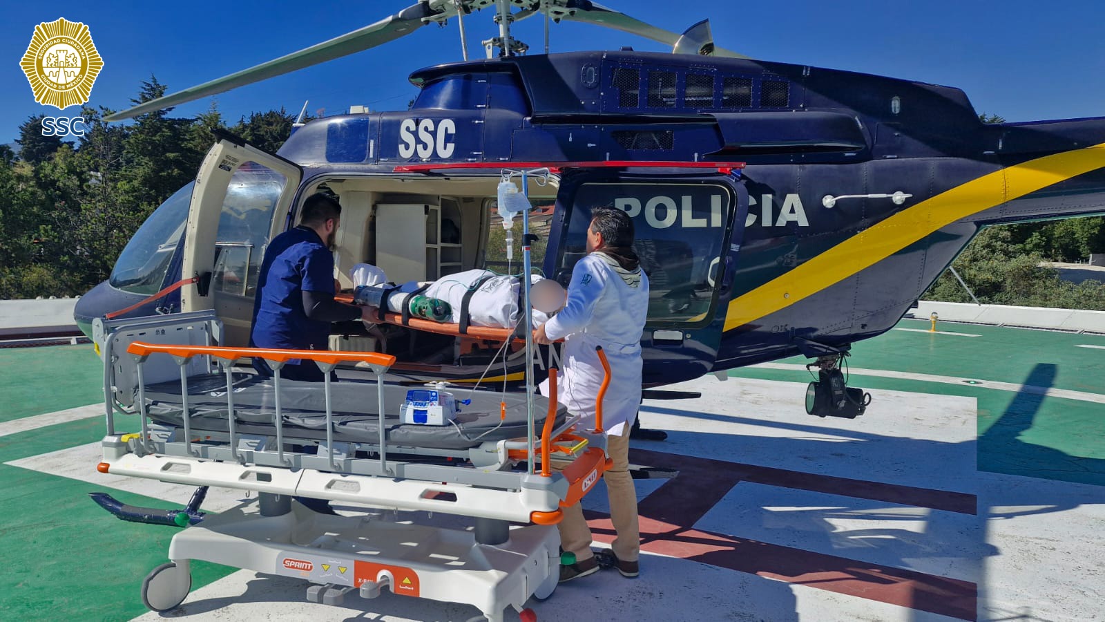 Condores trasladan en ambulancia aérea a un paciente que sufrió infarto al miocardio
