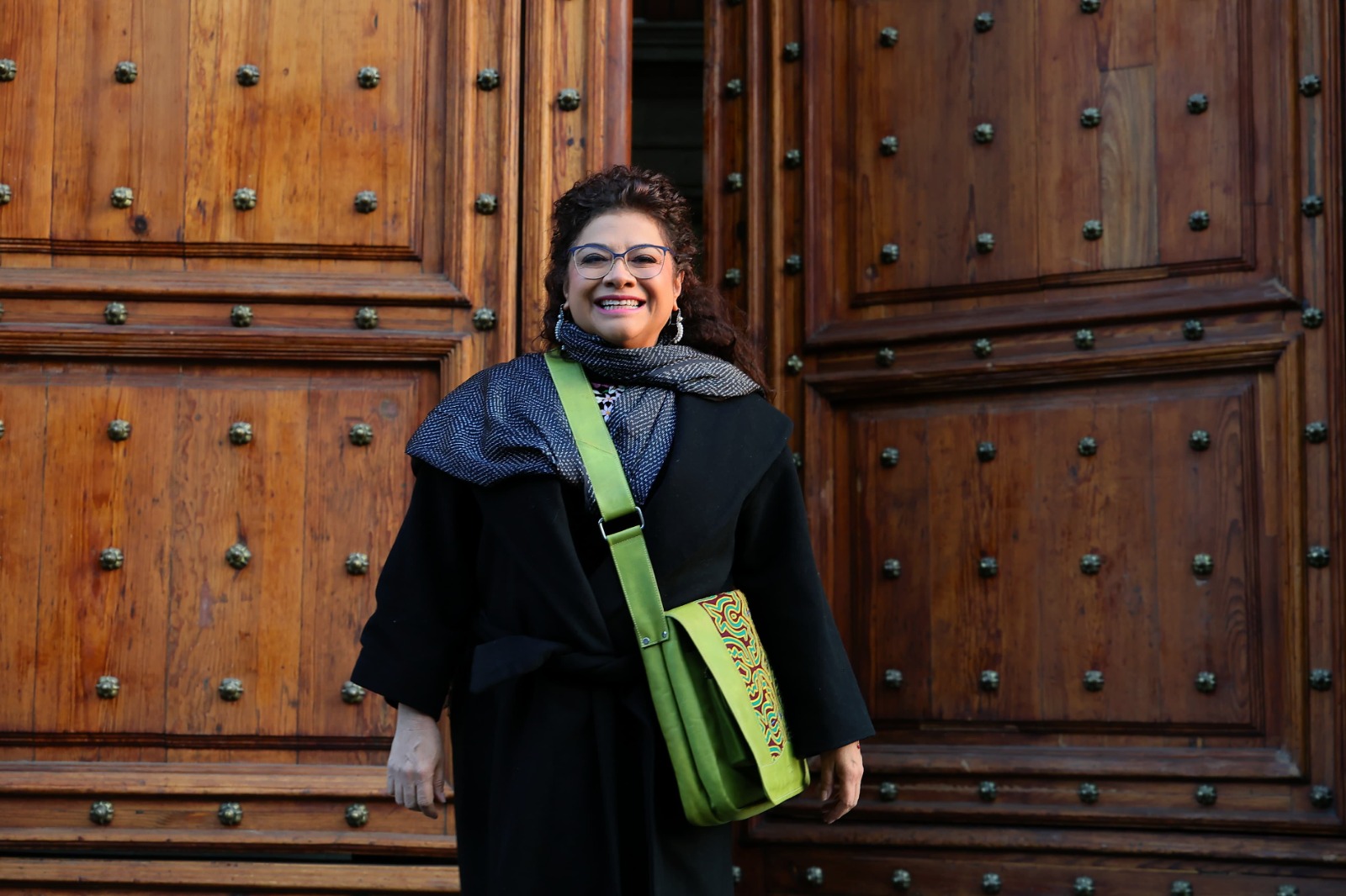 La Jefa de Gobierno, Clara Brugada al salir de Palacio Nacional.