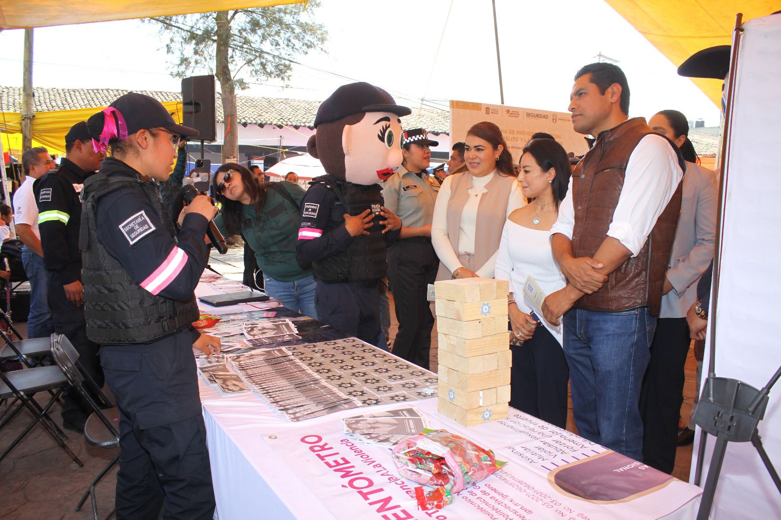 Participó personal de la Policía de Género y Cibernética, de la Universidad Mexiquense de Seguridad, Montados y Caninos.