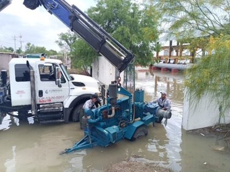 Conagua ha desalojado más de 667 mil 800 m3 de agua anegada de diversos municipios de Tamaulipas, tras lluvias intensas.