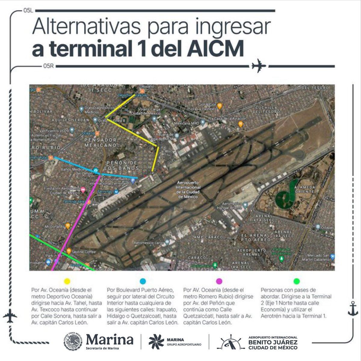 Alternativas parta llegar al AICM