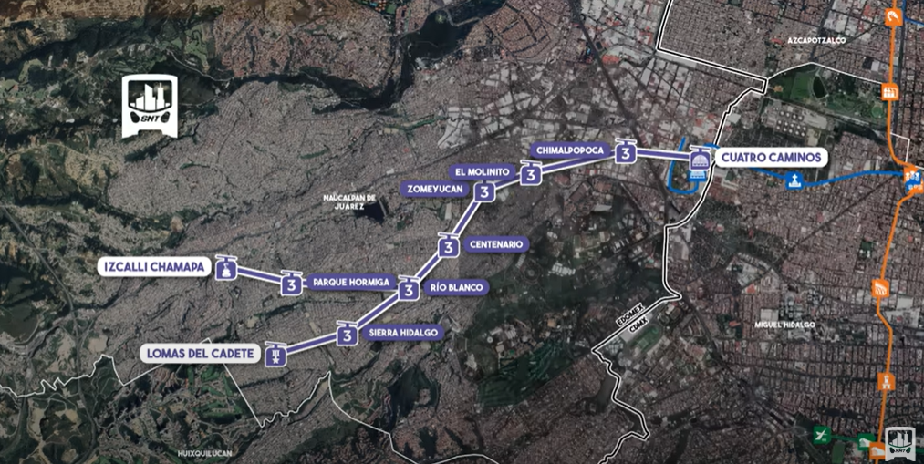 Movilidad Urbana Mexicable línea 3 Naucalkpan-Cuatro Caminos