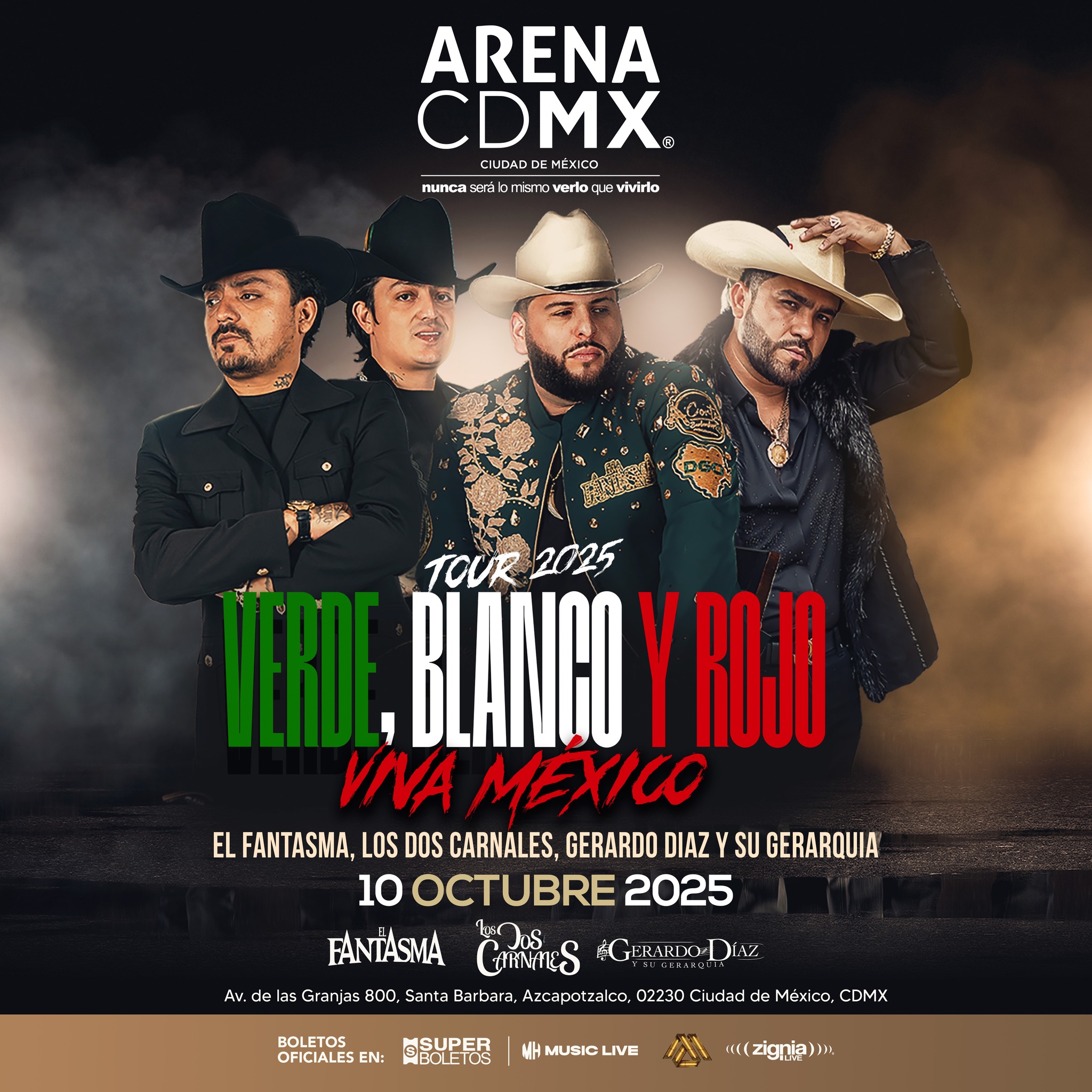 Los Dos Carnales, Gerardo Díaz y su Gerarquía y El Fantasmaen la Arena CDMX