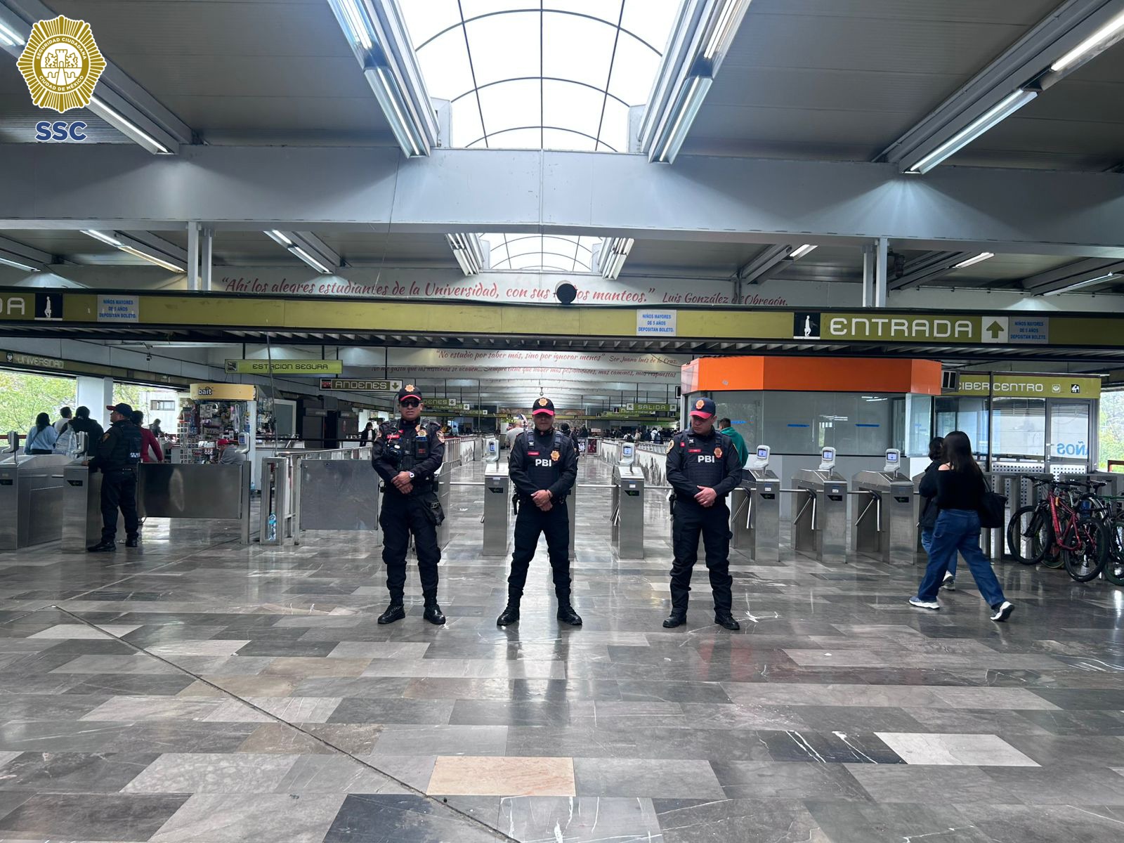 Personal de la SSC realiza acciones de seguridad en el Metro
