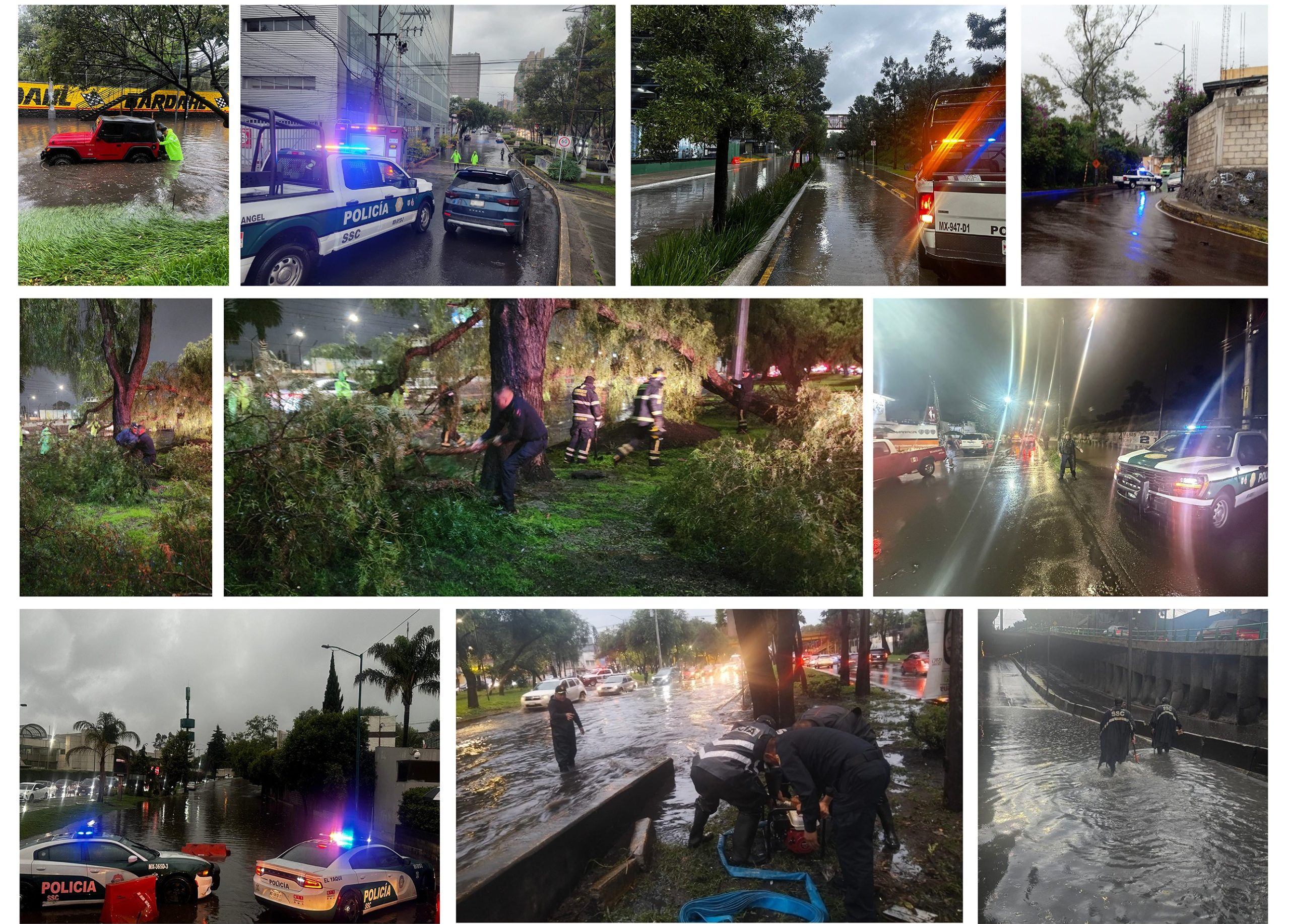 Atiende GCDMX desbordamiento de presa, inundaciones y caída de árboles por lluvia