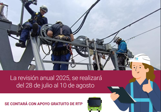 Revisión anual decablebús RTP presta servicio