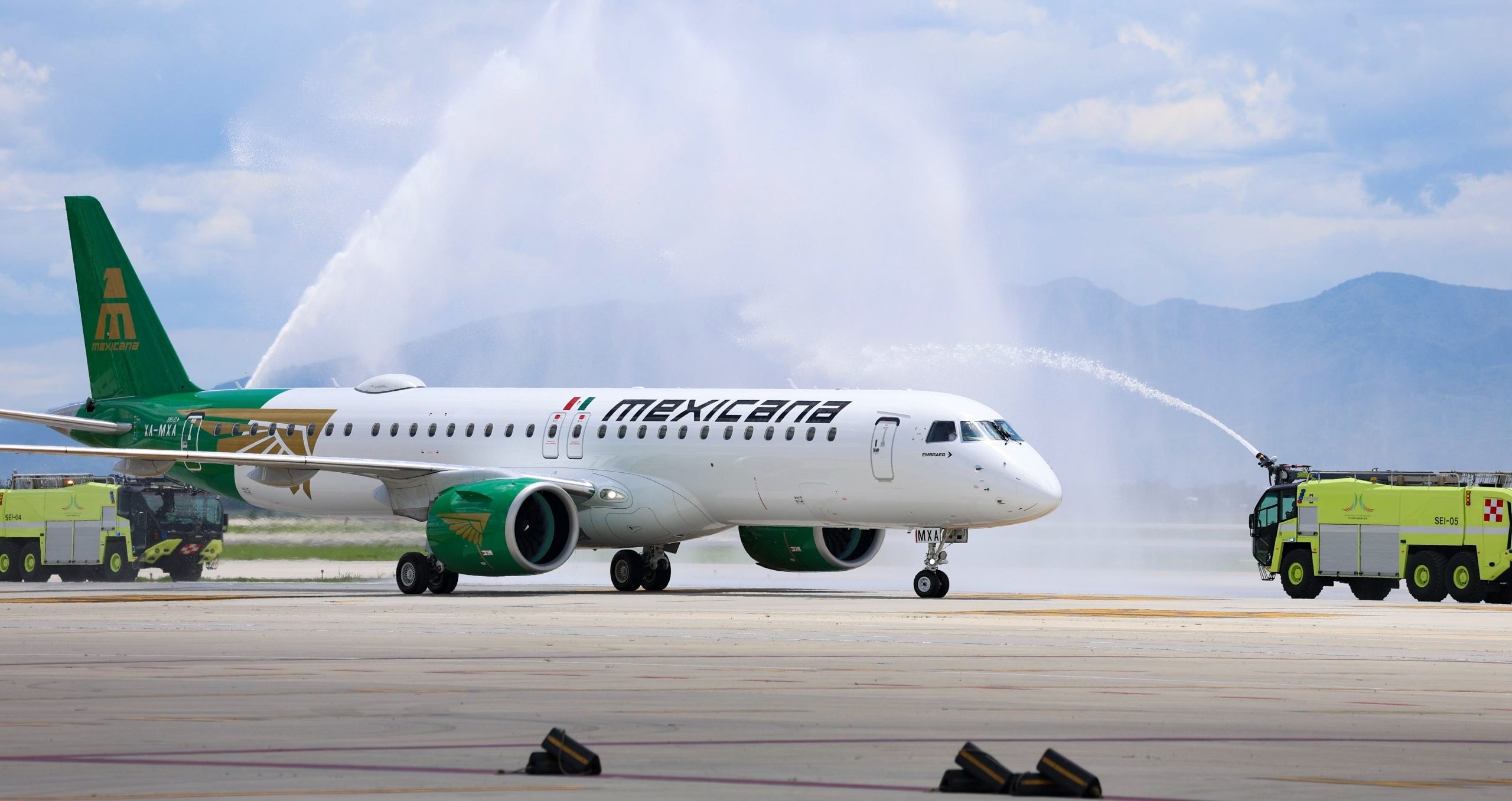 Aterrizó en el AIFA la primer aeronave Embraer E195-E2