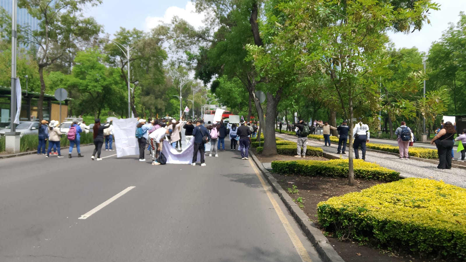 Manifestantes en Reforma