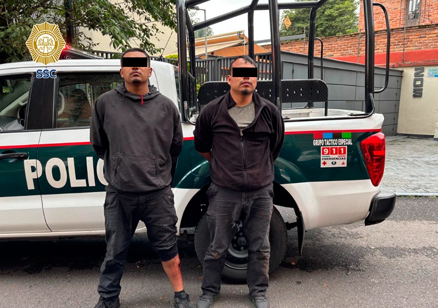 Con apoyo de dron policia persigue y detiene a dos por entrar a una casa en la MH
