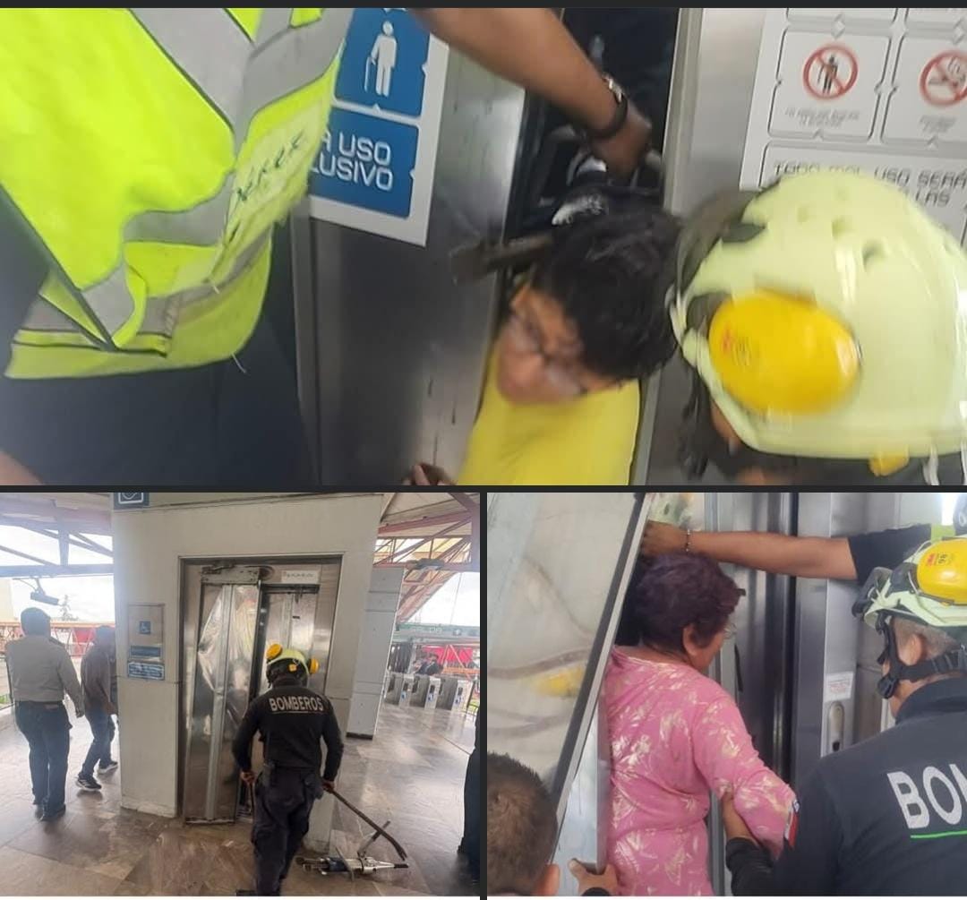 Atrapadas en el elevador de Plaza Aragón