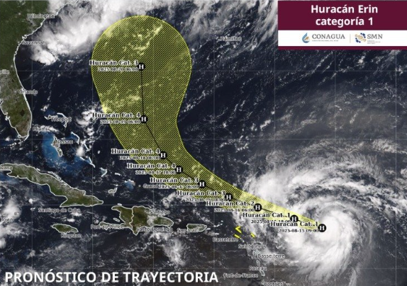 La tormenta Erin se convirtió en Huracán categoría 1 en el Altántico