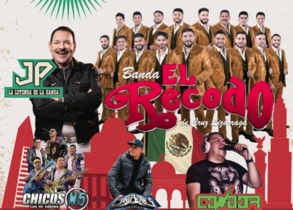 La Banda el Recodo en la celebración del grito en la Alcaldía Cuauhtémoc