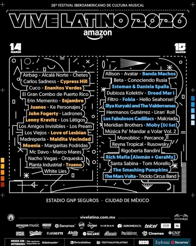 ¡El Vive Latino ya soltó su cartel 2026 y viene con todo!