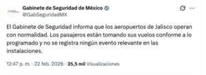 Opera con normalidad Aeropuerto de Jalsico