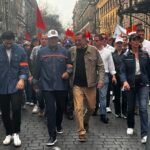Lider de Trabajadores del Metro encabeza marcha