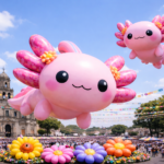 desfile de globos gigantes enb xochimilco