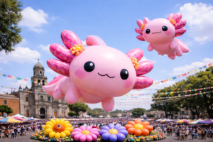 desfile de globos gigantes enb xochimilco