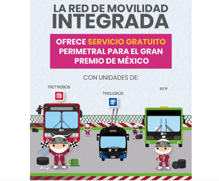 Habilitan transporte especial para el Gran Premio de México 2026