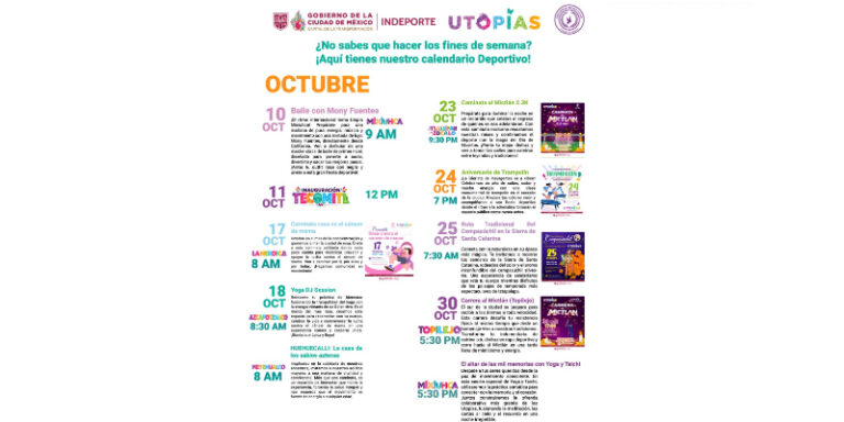 ¿Qué hacer en octubre en CDMX? Checa las caminatas, yoga y carreras de las Utopías